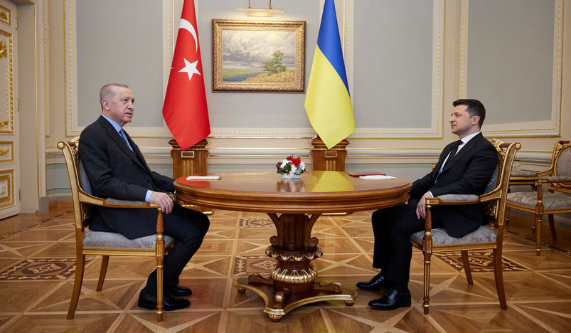 Turkish President Tayyip Erdogan with Ukrainian President Volodymyr Zelenskiy